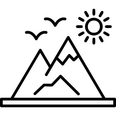 Dağ. Web simgesi basit illüstrasyon