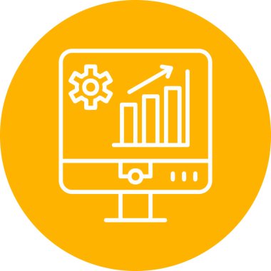 Çizelge ve pazar analizi, yönetim grafiği. Basit web illüstrasyonu
