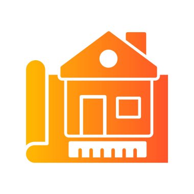 Ev binası ikonu. Web için ev vektör sembolü stok elementlerinin özet çizimi