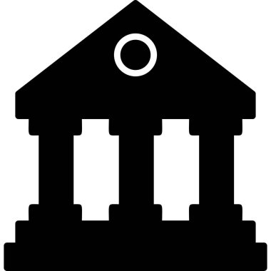 Müze. Web simgesi vektör illüstrasyonu 