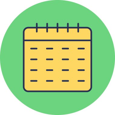 Takvim simgesi, vektör illüstrasyonu basit tasarım