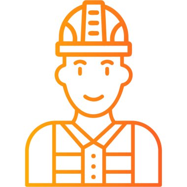 İşçi. Web simgesi basit illüstrasyon