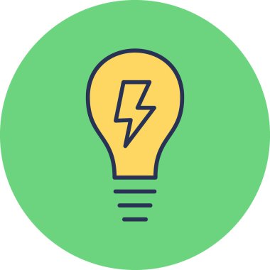 Ampul simgesi, fikir kavramı web illüstrasyonu