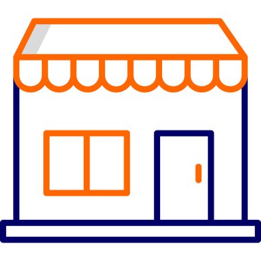 Dükkan. Web simgesi vektör illüstrasyonu