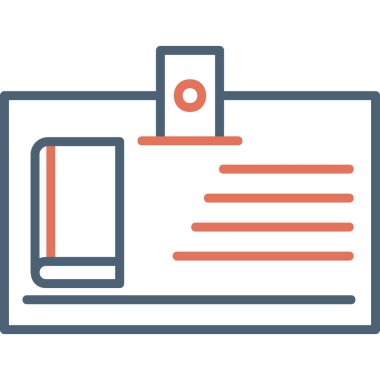 Kimlik Kütüphane Kartı, kişisel ve ticari kullanım için basit illüstrasyon simgesi 