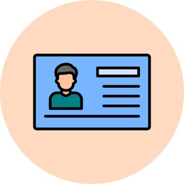 Kimlik kartı simgesi, vektör illüstrasyonu