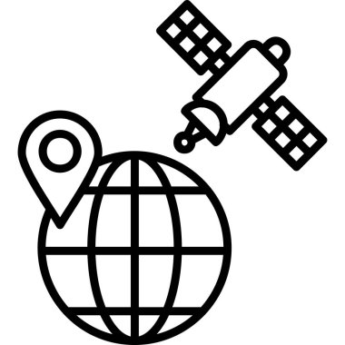 küresel teknoloji ve internet çizgisi vektör simgeleri.