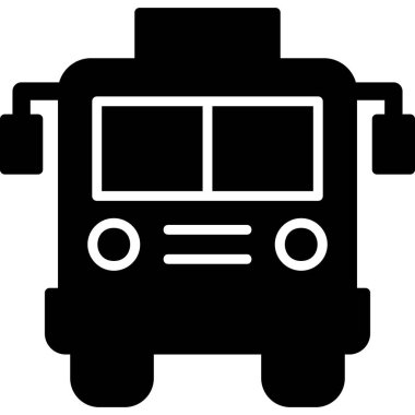 Otobüs simgesi, modern tasarım illüstrasyonu