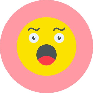 Şaşırmış emoji simgesinin vektör illüstrasyonu