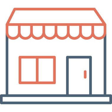 Dükkan. Web simgesi vektör illüstrasyonu