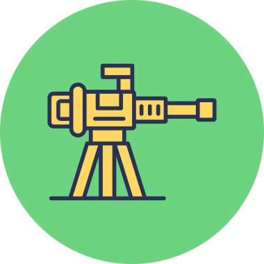 Makineli tüfek simgesi, web basit simgesi illüstrasyonu