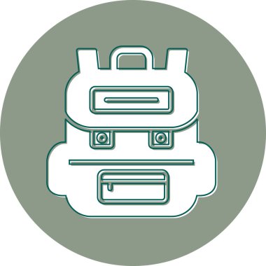 Sırt çantası. Web simgesi vektör illüstrasyonu