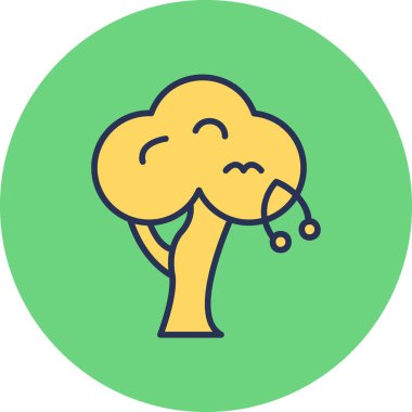 Ağaç simgesinin vektör illüstrasyonu