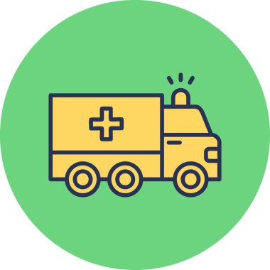 ambulans simgesi vektör illüstrasyonu