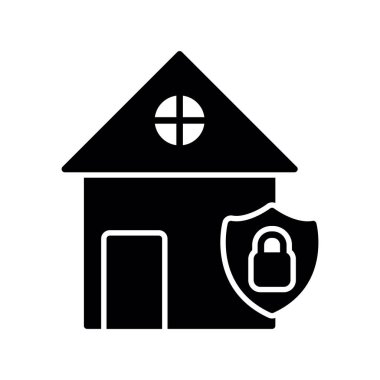 Ev Güvenlik simgesi vektör illüstrasyonu