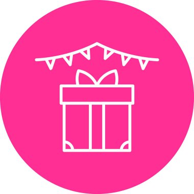 Hediye kutusu ve çelenk. Tatil dekorasyonu. vektör illüstrasyonu