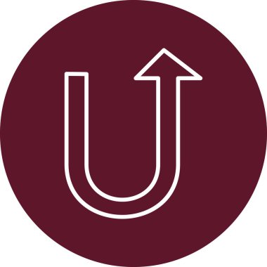 U Dönüş simgesi vektör illüstrasyonu