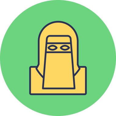 Arabian woman in hijab, internet user, graphic logo 