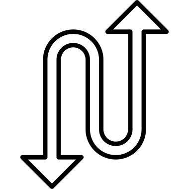 Zigzag Ok simgesi vektör illüstrasyonu