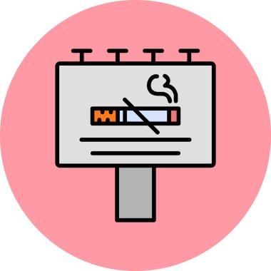Sigara içmek yok, sigara içmek yok. Web simgesi basit illüstrasyon