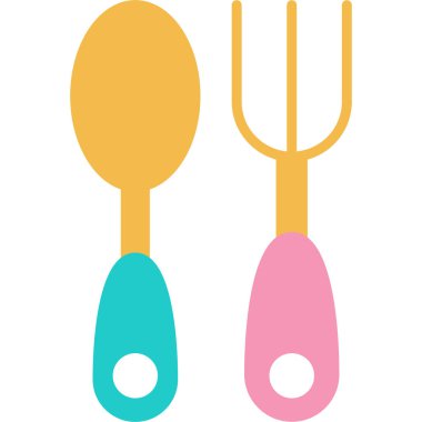 Bebek çatal bıçak takımı. Web simgesi basit tasarım 