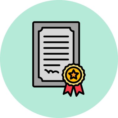 Sertifika. Web simgesi basit tasarım 