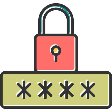 Kilit. Web simgesi basit illüstrasyon