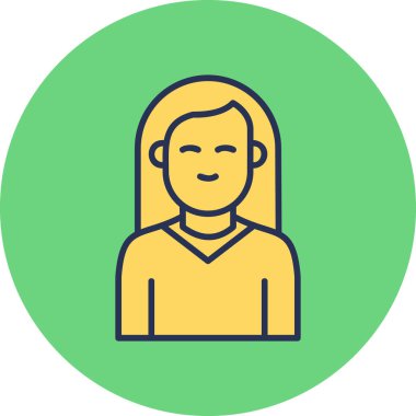 Web Page female internet user, graphic woman logo, simple icon 