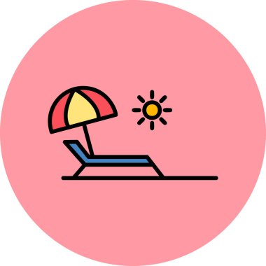 Plaj sandalyesi ikonu. vektör illüstrasyonu 