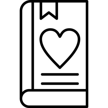 Aşk kitabı ikonu, modern tasarım illüstrasyonu