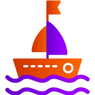 Tekne simgesi, modern tasarım illüstrasyonu