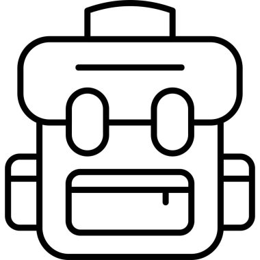 Sırt çantası. Web simgesi vektör illüstrasyonu