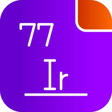 77 İridyum, Mendeleev Periyodik Tablo simgesi 