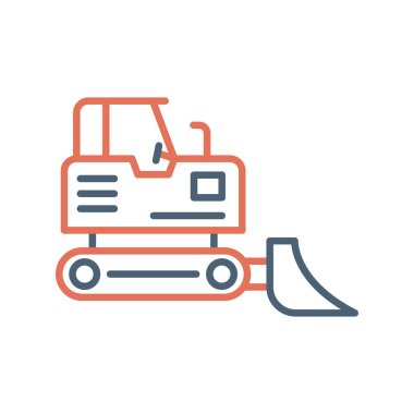 Buldozer modern simgesinin vektör çizimi