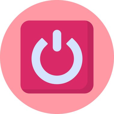 Güç Düğmesi simgesi, vektör illüstrasyonu