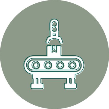 Fabrika makinesi modern simge, vektör illüstrasyonu