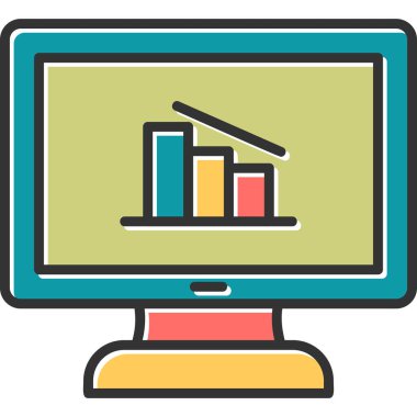 Çevrimiçi Veri Analizi simgesi vektör illüstrasyonu