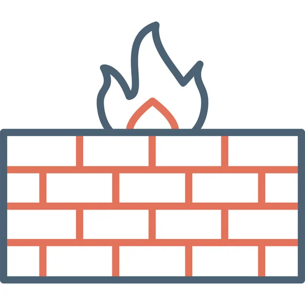 Brandmauer Web Ikone Einfaches Design — Stockvektor