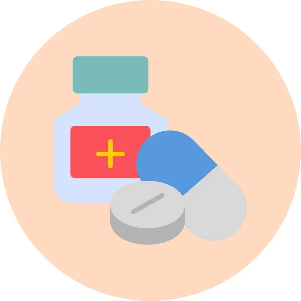 Píldoras Médicas Icono Ilustración Simple — Vector de stock