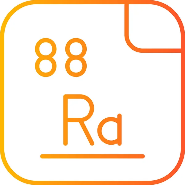 Radium Elemento Chimico Web Semplice Illustrazione — Vettoriale Stock