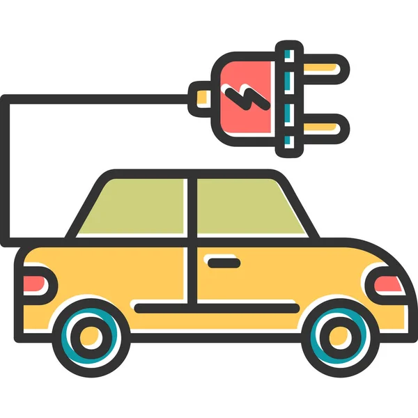 Coche Eléctrico Icono Moderno Ilustración Vectorial — Vector de stock