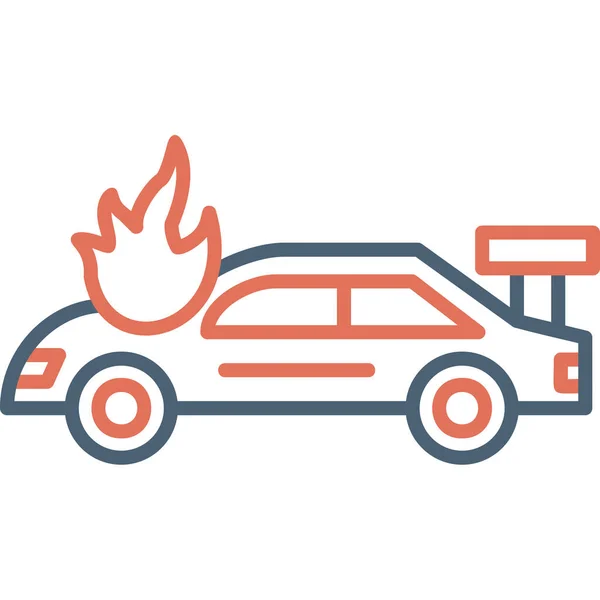 Accidente Coche Fuego Icono Moderno Vector Ilustración — Vector de stock