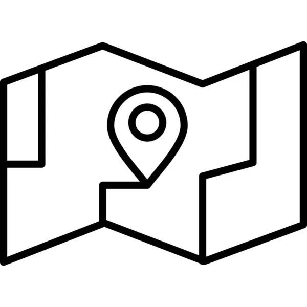 Значок Карты Символ Маркера Местоположения Плоский Дизайн — стоковый вектор