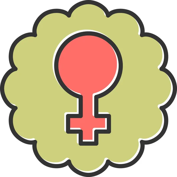 Female Web Icon Simple Illustration — Stock Vector