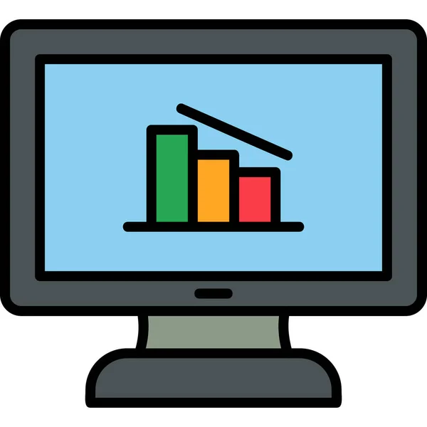 Online Data Analytics Ikon Vektor Illustration — Stock vektor