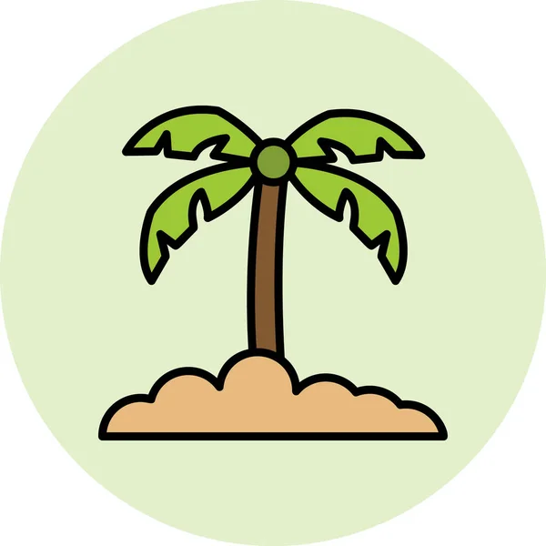Palmiye Ağacı Simgesi Web Illüstrasyonu — Stok Vektör