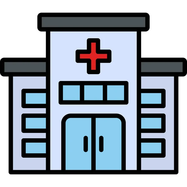 All Ospedale Icona Web Semplice Illustrazione — Vettoriale Stock