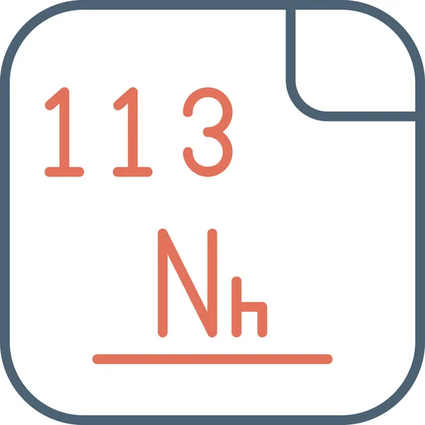 Nihonium Elemento Químico Sintético Com Símbolo Número Atômico 113 Extremamente — Vetor de Stock