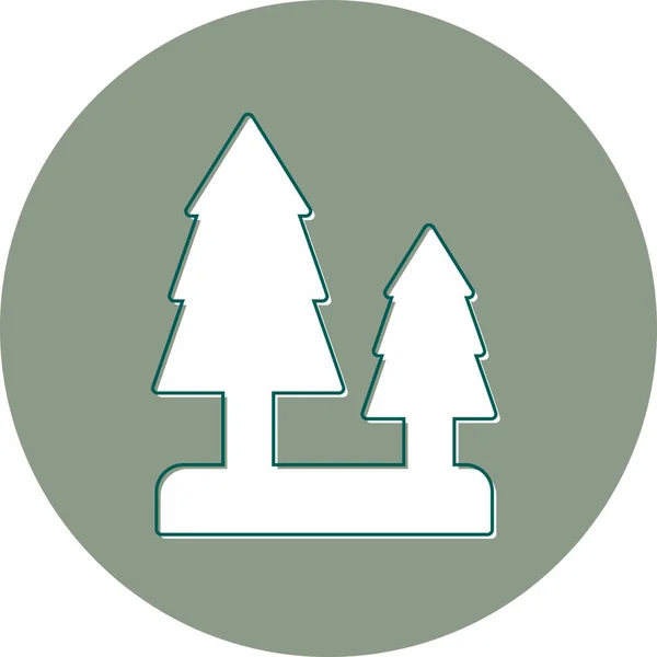 Árvores Floresta Web Ícone Vetor Ilustração —  Vetores de Stock