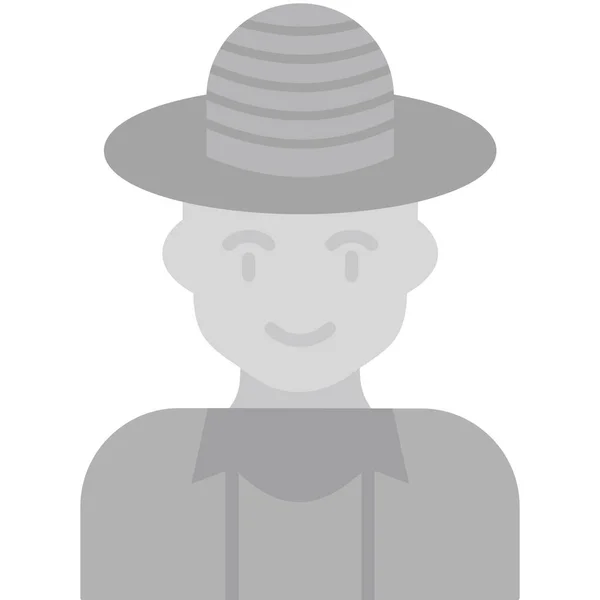 Άνθρωπος Φορώντας Καπέλο Διανυσματική Απεικόνιση — Διανυσματικό Αρχείο